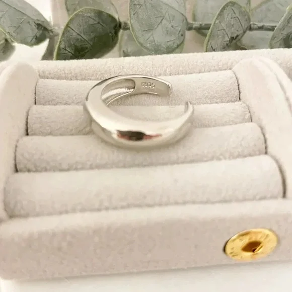 925 Sterling Silver Chunky Thick Ring Large Bold Statement Ring - Picture 4 of 4